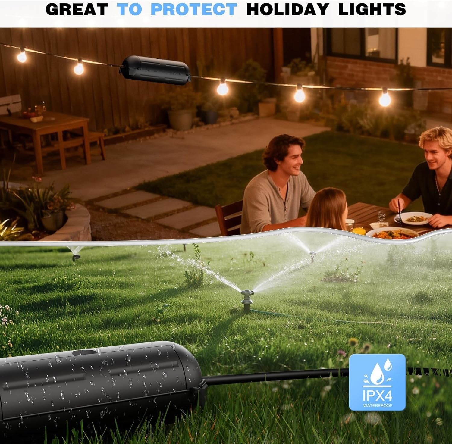[3 Pack] Outdoor Extension Cord Safety Cover with Waterproof Seal, Weatherproof
