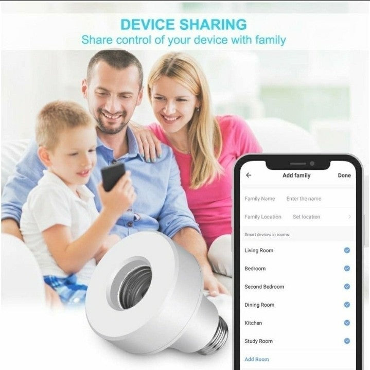 Smart Wifi Bulb Socket E26/E27 Bulb,Wi-Fi Led Light Bulbs Adapter Base Converter