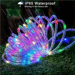 32.8 ft Solar-Powered Outdoor String Light Tube Design Outdoor String Lights