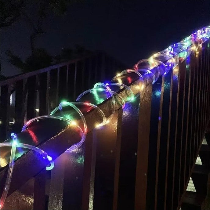 32.8 ft Solar-Powered Outdoor String Light Tube Design Outdoor String Lights