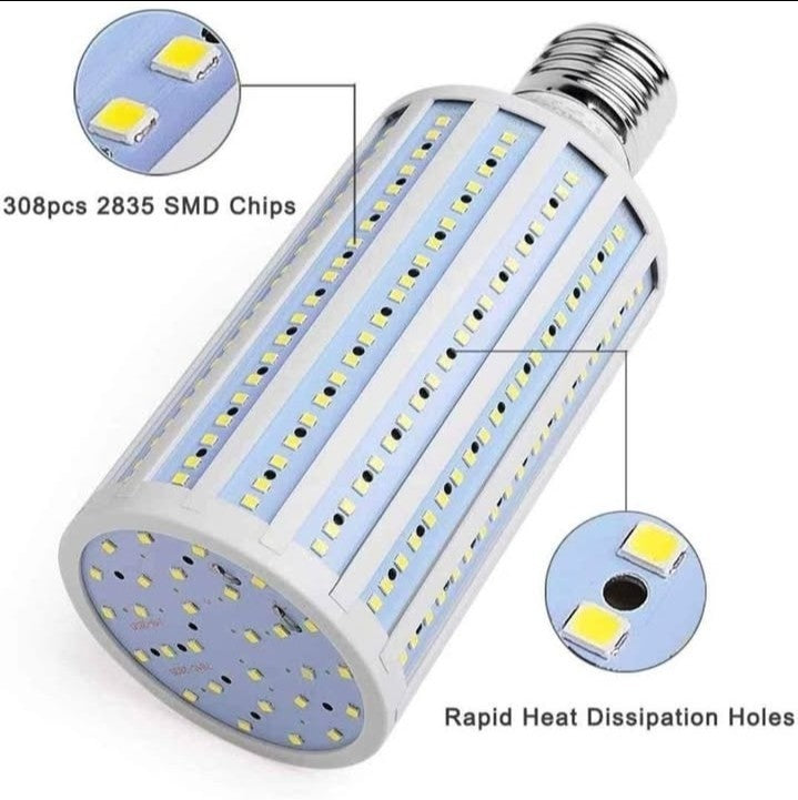 60W LED Corn Light Bulb, Large Mogul E39 Base, 6000-Lumen, 6500K Daylight Cool
