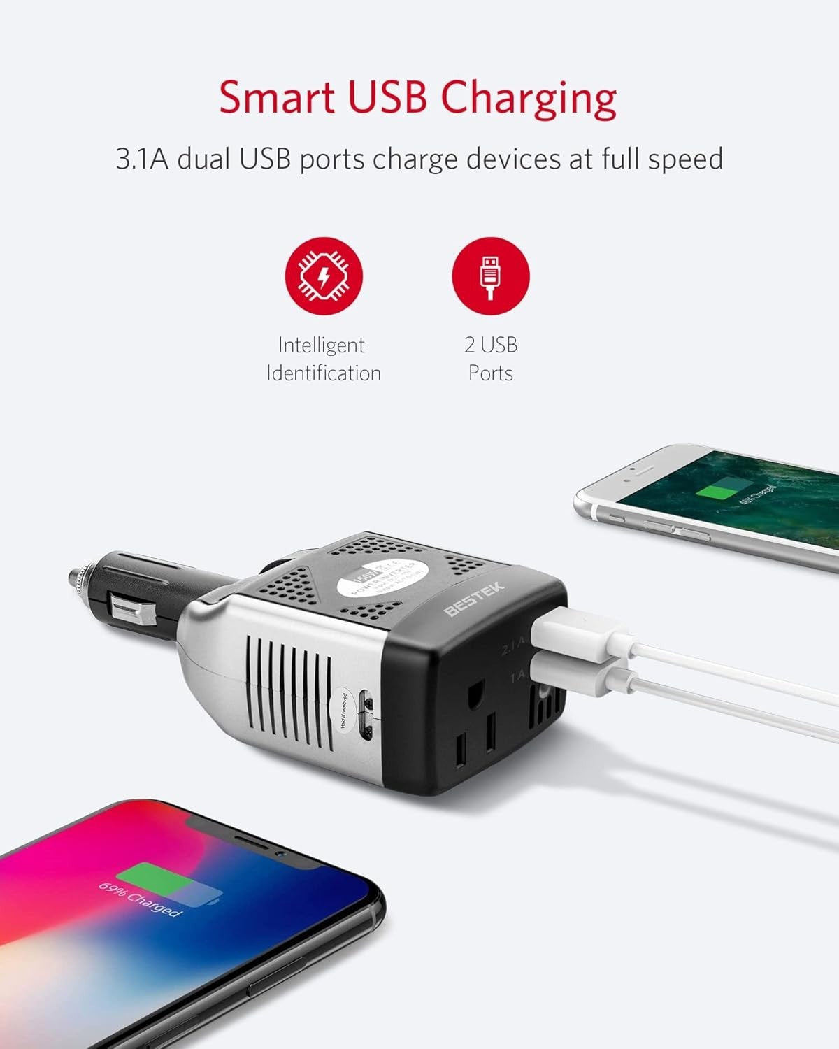 150W Power Inverter 12V to 110V Voltage Converter Car Charger Power Adapter