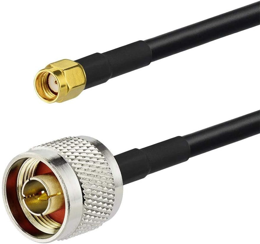 Eightwood RP-SMA Male to N Type Male Extension Cable Coax RG58 10 feet