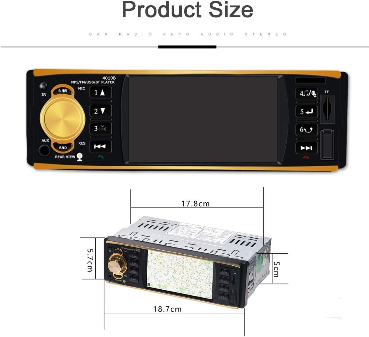 4.1 inch 1 Din Car Radio USB AUX FM Station Bluetooth With Rear View Camera