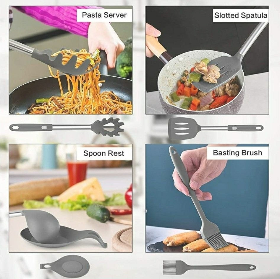 Silicone Kitchen Utensil Set, Taiker 17PCS Kitchen Cooking Utensils Set