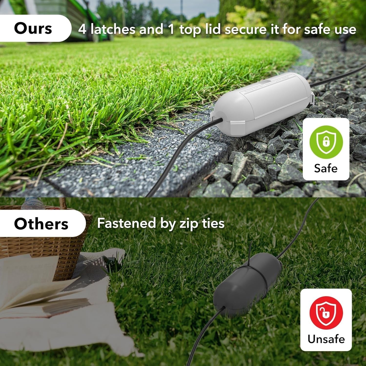 [3 Pack] Outdoor Extension Cord Safety Cover with Waterproof Seal, Weatherproof