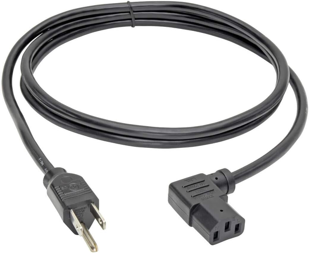 Standard Computer Power Cord 10A,18AWG (NEMA 5-15P to Left Angle IEC-320-C13) 6f