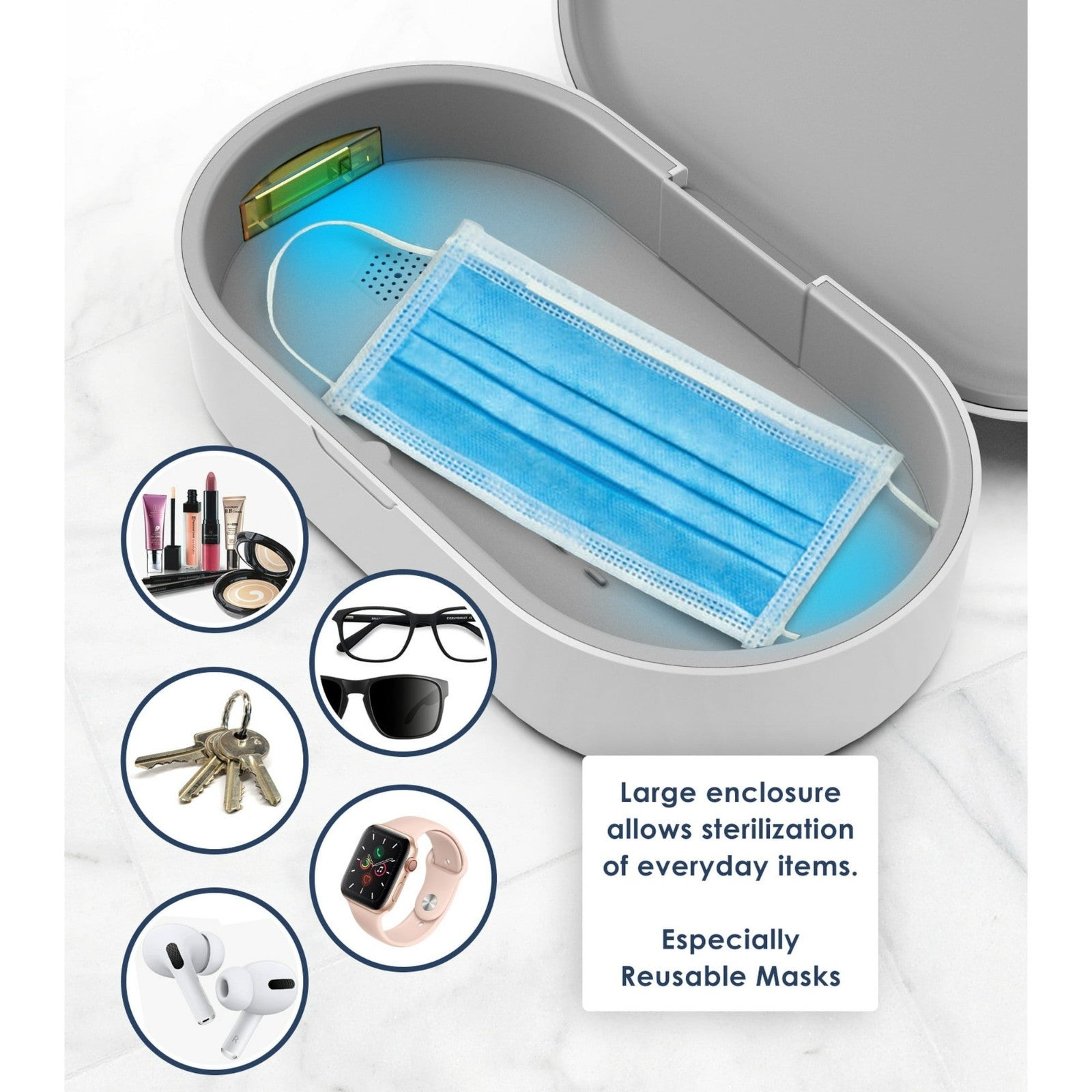 Cell Phone Cleaner Box with Wireless Charging, Portable Phone Soap
