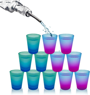 1.9 oz Shot Glasses Sets with Heavy Base，12-Pack Colored Shot Glass (Mix Aurora)