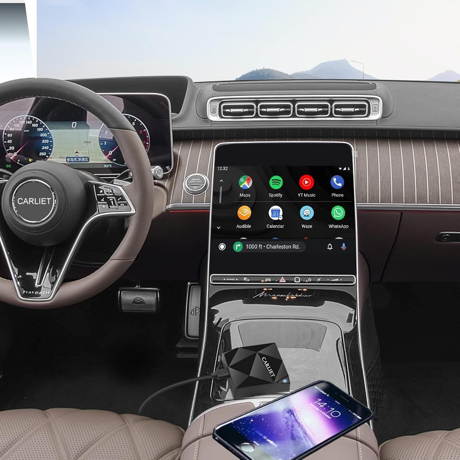 Wireless CarPlay Adapter, Wireless Car Dongle Support Online Update, Plug & Play