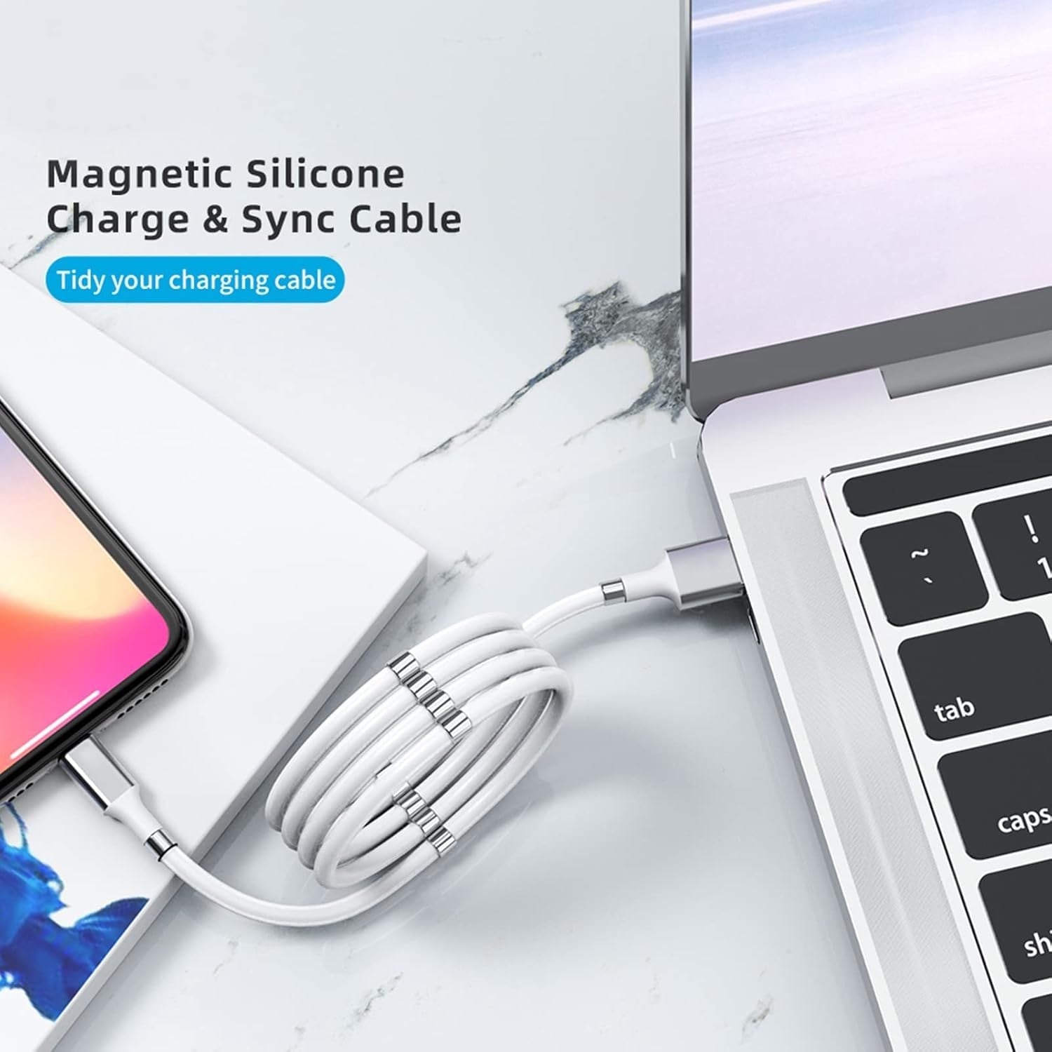 Magnetic Charging Cable,(3FT) Super Organized Charging Magnetic Absorption Nano