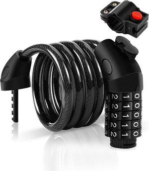 Bike Lock, High Security Bicycle Lock, Bike Cable Locks with Mounting Bracket