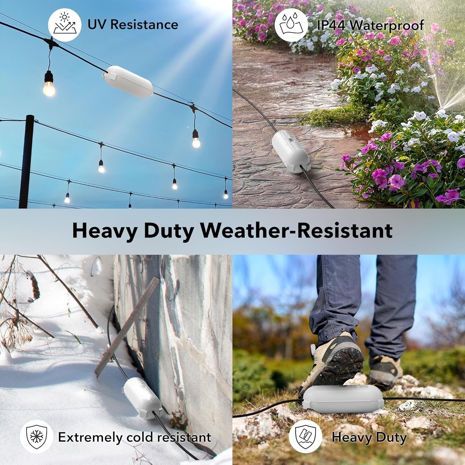 [3 Pack] Outdoor Extension Cord Safety Cover with Waterproof Seal, Weatherproof