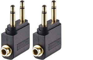 2 Pack Dual 3.5mm Male to 3.5mm Female AUX Audio Jack Adapter Converter
