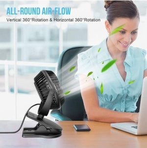6 Inch Clip On Fan 3 Speeds Small Fan With Strong Airflow Clip Desk Fan Usb Plug