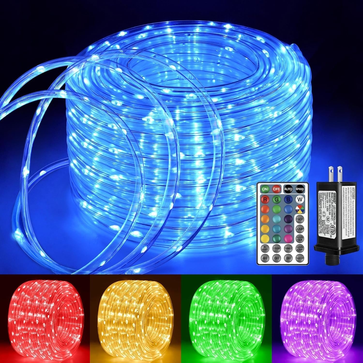 Ollny Christmas Lights Outdoor String Lights 180 Led Super Long with Remote IP67