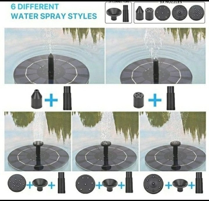 Solar Powered Water Fountain Pump 2.5W- Bird Bath Power Fountains 1200mAh Batter