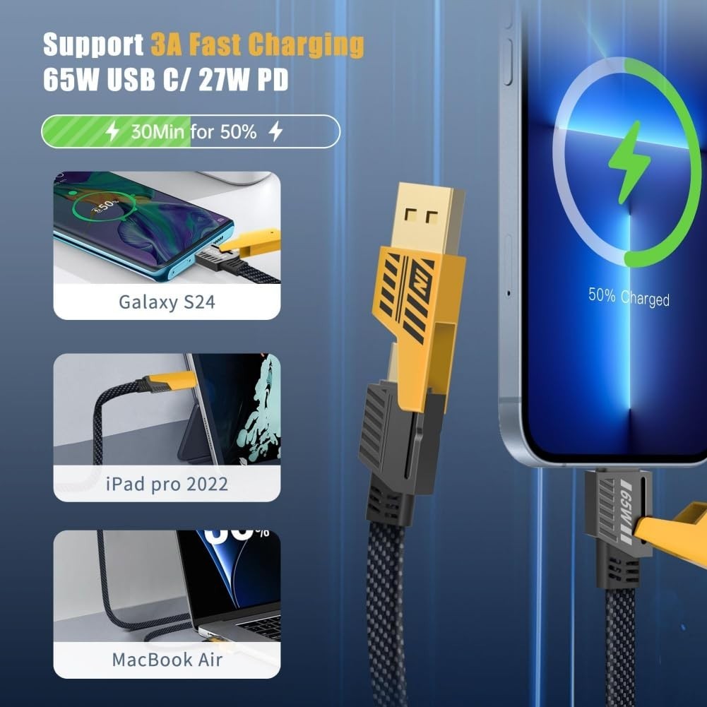 Multi Charging Cable 4-in-1 6Ft Fast Charging Cable Universal Charging Cord