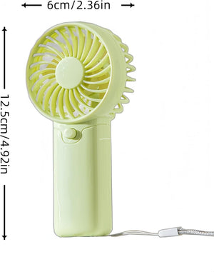 Mini Portable Fan, (2 x AAA Batteries, Batteries Not Included) Lightweight Handheld Fan Perfect for Outdoor, Travel, Office, Hiking and Camping - Green