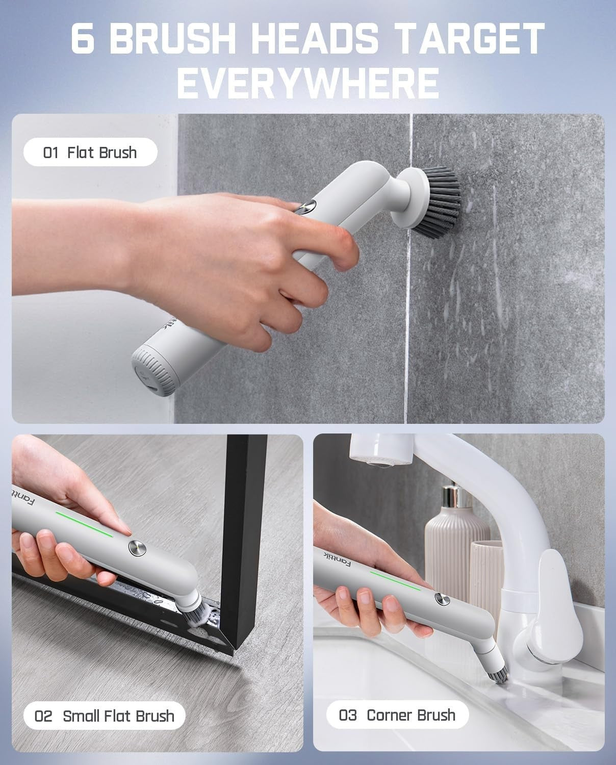 Fanttik G9 Nano Cordless Spin Scrubber with NeoPulse Motor, IPX7 Waterproof Grou